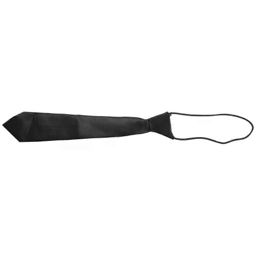 Nieuwe effen zwarte polyester elastische slanke stropdas voor kinderen 1