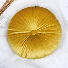 (Golden Yellow) Round Back Pumpkin Seat Chair Cushion Velvet Window Floor Sofa Room Living Home