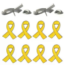 Confezione da 10 spille per la sensibilizzazione contro la violenza, spille con nastro giallo, eleganti