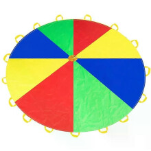 Paracaídas de 360 cm para niños con 16 asas. Paracaídas para 8 o 16 niños. Tienda de campaña para