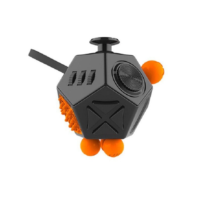 (Black) Cube Fidget Dodecagon 12 Sided Toy Depression Anti Anxiety ...