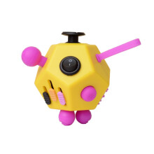 (Yellow) Cube Fidget Dodecagon 12 Sided Toy Depression Anti Anxiety Relax Adults For Kids