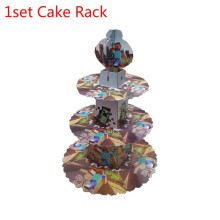 (1set-Cake Rack) Baby Shower Minecraft Birthday Party Supplies Disposable Decoration Tableware