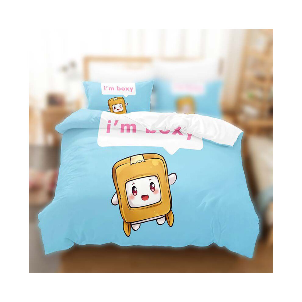 (Wathet, EU-Single(2pcs):135Ã200cm) Lankybox Cover Duvet Set Double King Bedding Quilt Cover Pillowcase 23pcs