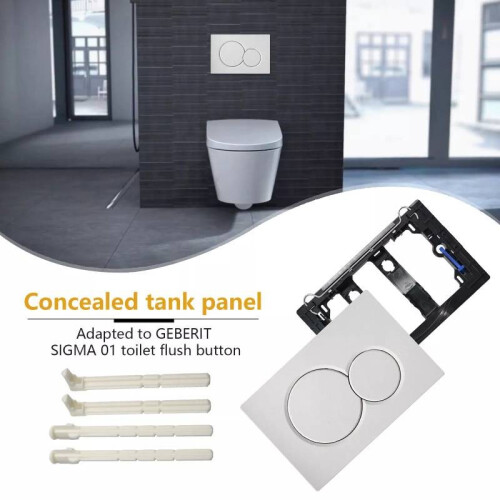 (Silver)For Geberit Sigma 01 Dual Push Button Flush Plate Actuator Wc Cistern Concealed 1