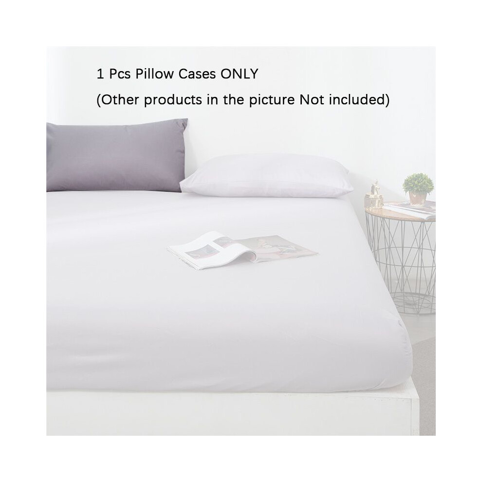 (Grey-Pillow Case,Pillow Case Only-45x75cm)Drap housse profond 1525 cm taie d'oreiller draps de lit simple double king couleur unie
