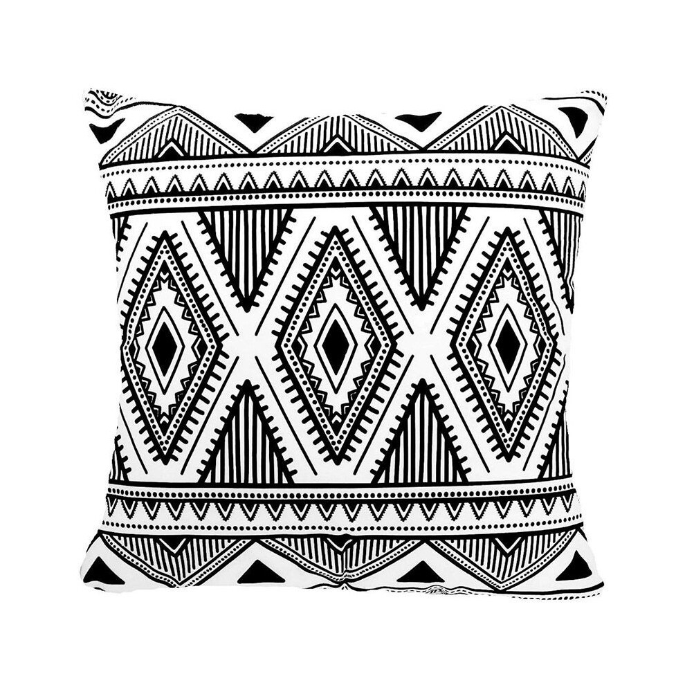 (S)Housse de Coussin Géométrique Décoration Canapé Maison Noir Blanc Lin Housse de Coussin