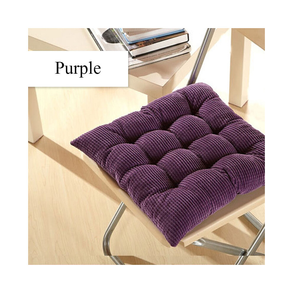 (Purple)Coussin d'assise amovible épais doux velours côtelé coussin siège chaise patio maison canapé