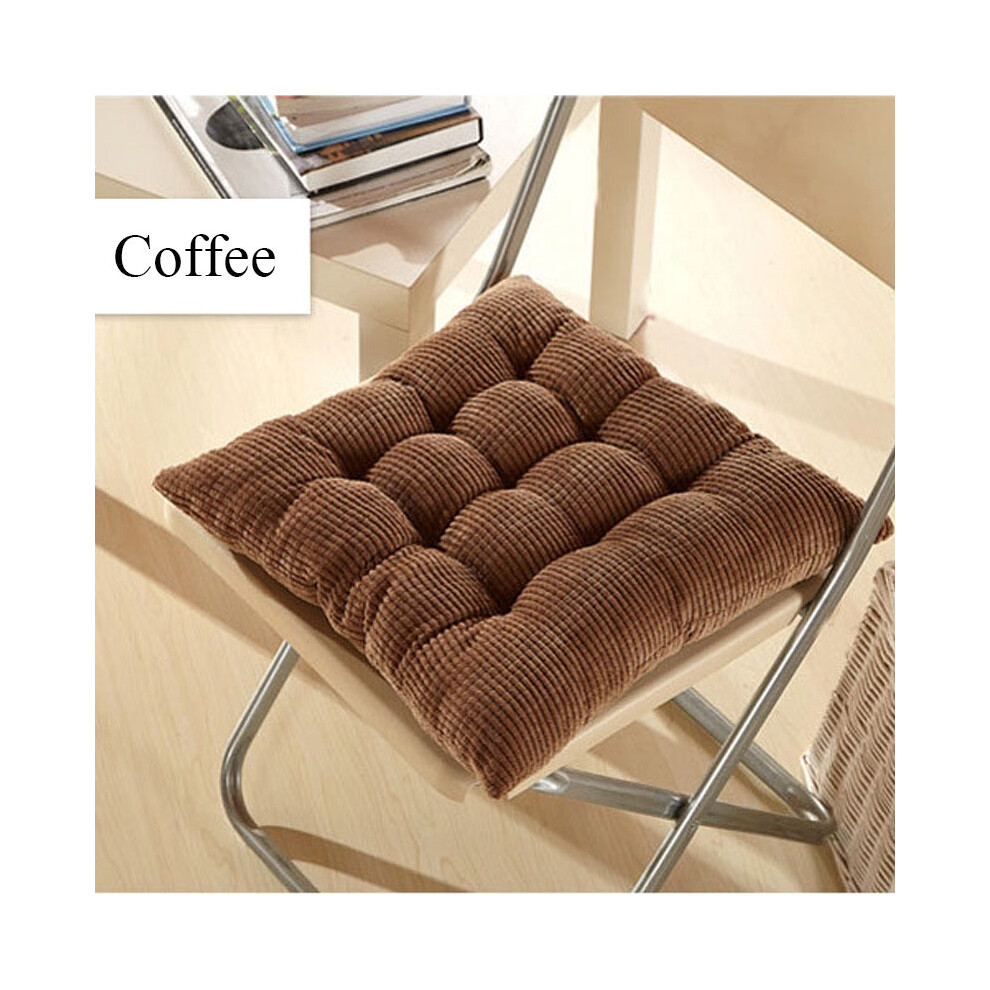 (Coffee)Coussin d'assise amovible épais doux velours côtelé coussin siège chaise patio maison canapé