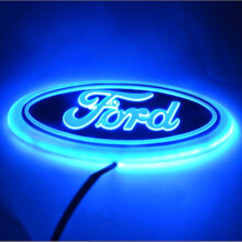 (Blue Light) 4d Colorful Fashion Car Led Car Tail Logo Light Badge Emblem For Mondeo Ford Fox