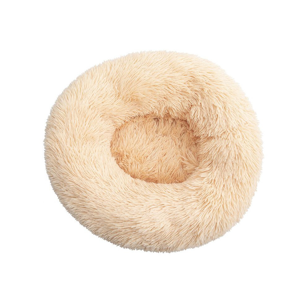 (Apricot, Dia.70cm/27.6in) Pet Cat Dog Calming Bed Beds Large Mat Comfy Puppy Washable Cushion Fluffy Plush-image-OPC-PJF7Q5B-NEW