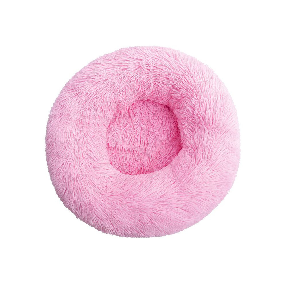 (, Dia.40cm/15.7In) Pet Cat Dog Calming Bed Beds Large Mat Comfy Puppy Washable Cushion Fluffy Plush Pink