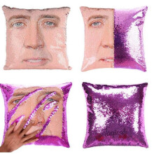 (Nicolas Cage-Rose, 40cmx40cm) Pillow Changing Nicolas Cage Donald Trump Vladimir Putin Mermaid Cover Cushion