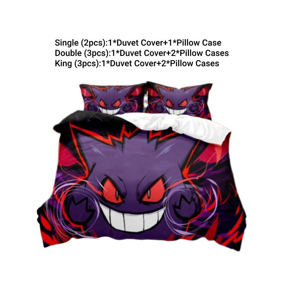 (Style I, Single(135*200cm)) Bedding Set Pikachu Single Double King Duvet Cover Pillowcases Cartoon Fans Kid