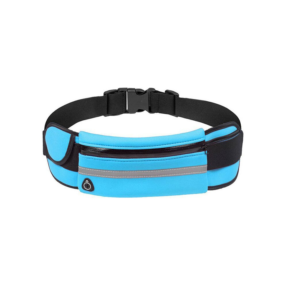 (Sky Blue) Running Belt Waterproof Bum Waist Pouch Fanny Pack Camping Sport Zip Bags Hiking-image-OPC-PJF7RJV-NEW