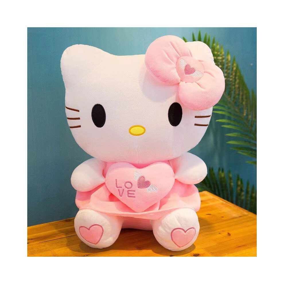 (40cm) Hello Kitty Plush Toy Cute Stuffed Cat Dolls Girls Bedroom Gifts Decoration