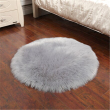(Gray-90cm) Christmas 406090cm Tree Skirt Round Fluffy Faux Fur Xmas Floor Decor Mat Cover