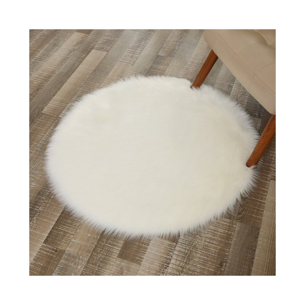 (White-60cm) Christmas 406090cm Tree Skirt Round Fluffy Faux Fur Xmas Floor Decor Mat Cover-image-OPC-PJF7SG2-NEW