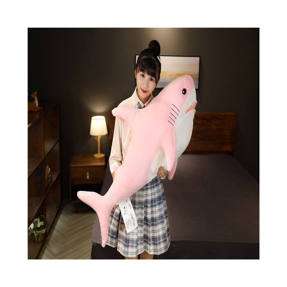 (, 60Cm) 154560Cm Shark Plush Pillow Sleep Reading Cushion Soft Animal Gift Kids Doll Pink