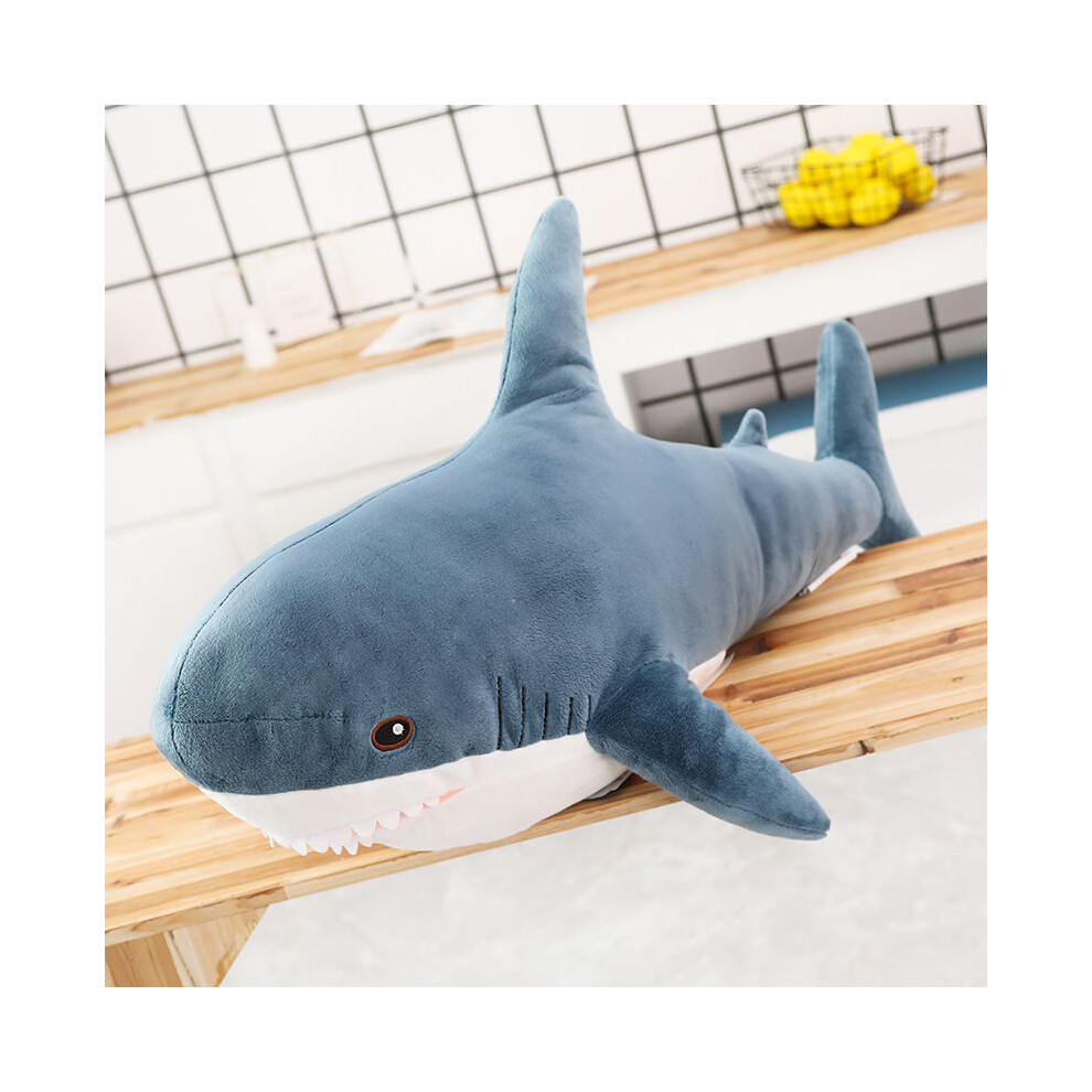 (, 60Cm) 154560Cm Shark Plush Pillow Sleep Reading Cushion Soft Animal Gift Kids Doll Blue