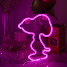 (Snoopy) Sign Neon Game Gamepad Shape Led Lights Gift Snoopy Cloud Ice Lamp Cream Unique