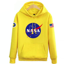(Yellow, XL) Mens Nasa Space Hoodies Pullover Lover Coat Jumper Sweatshirt Outwear Sweats