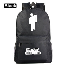 (Black) Billie Backpack Eilish Large Capacity Schoolbag Outdoors Travel Leisure Gift Bag