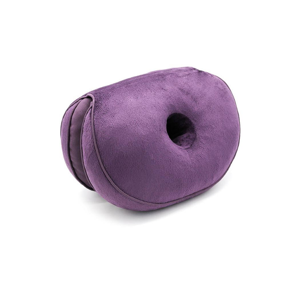 (Purple)CojíN De Asiento Doble Confort Espuma ViscoeláStica Asiento Elevador De Cadera Hermoso Tapete CóModo-image