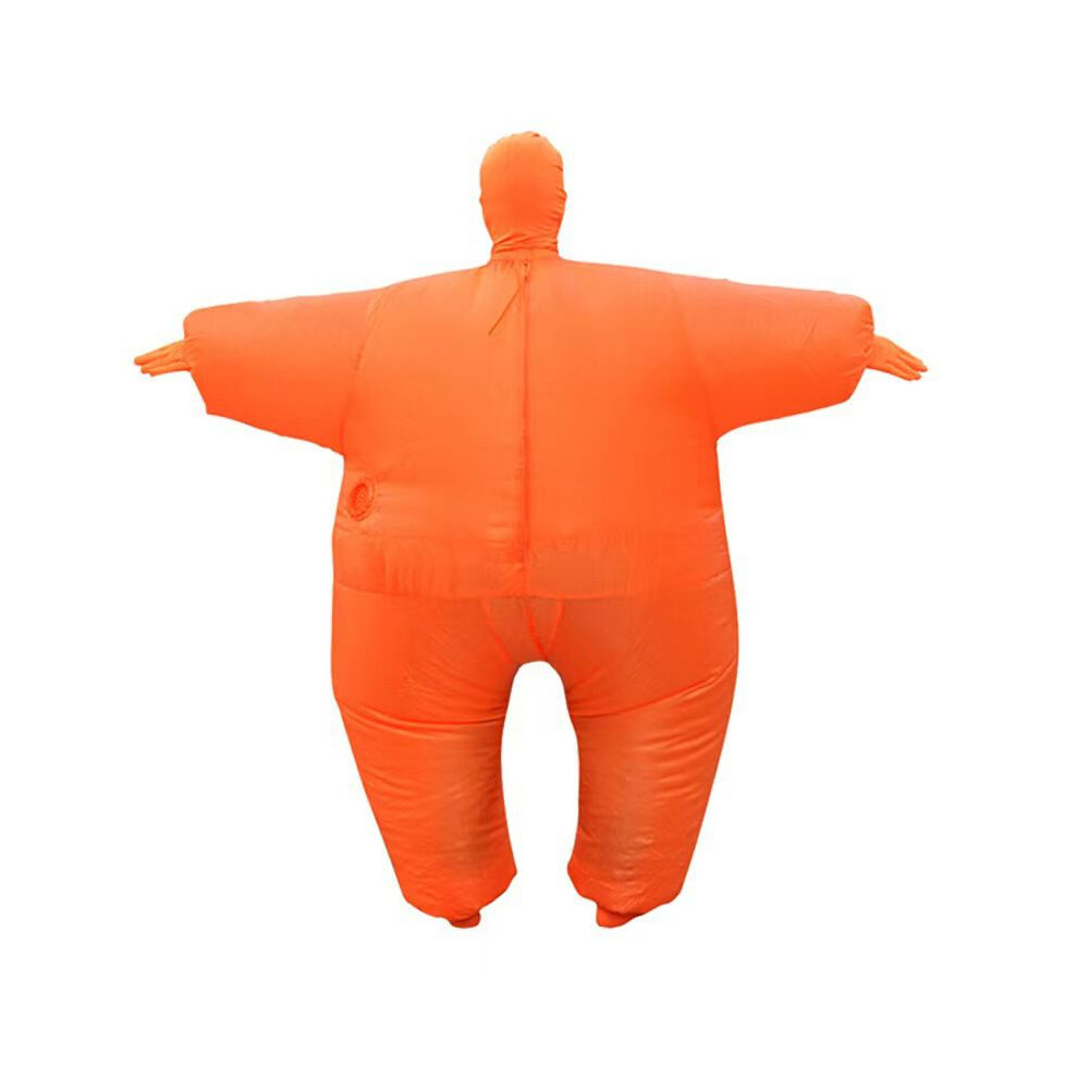 (Orange) Adult Inflatable Fat Suit Costume Chub Sumo Blow Up Costume Colorful Halloween
