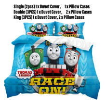 (Style A, Double (3PCS)) Paw Bedding Thomas Single Double Duvet Cover Set Pillowcase Gift Sheet Cartoon