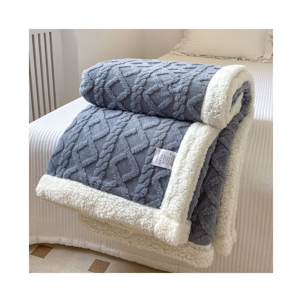 (Blue, 150x200cm) Blanket Thickened Winter Double Sided Fluff Plush Double Layer 3d Bed Warm Sofa-image-OPC-PJF8D25-NEW