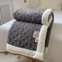 (Dark Grey, 180x200cm) Blanket Thickened Winter Double Sided Fluff Plush Double Layer 3d Bed Warm Sofa