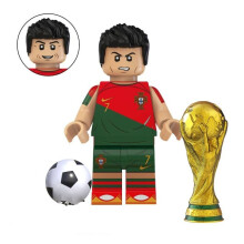 (Cristiano Ronaldo)Mini figurine joueur de football jouet mignon dessin animé bloc de construction pour enfants