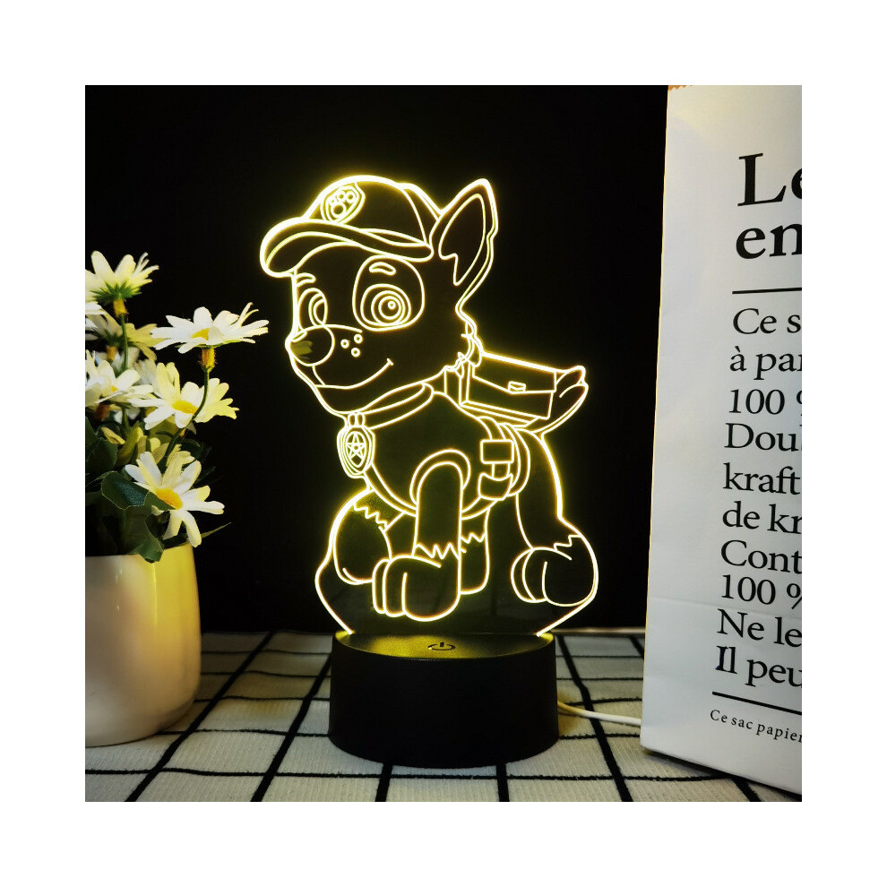 (Style B)Luz Nocturna 3D Patrulla Canina Juguetes IlusióN LáMpara 7 Colores Cambiador Luces De Escritorio Led-image