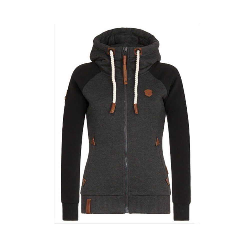 (Black,Tag 3XL=US XL)Cardigan à capuche décontracté sweat à capuche zippé mode pour femme veste manteau hauts