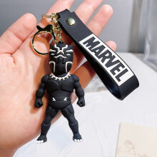 (Black Panther)Porte-clés Avengers Silicone Captain America Accessoire Voiture