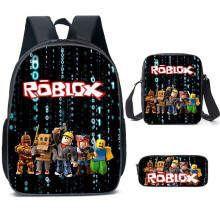 (Style F)3 stuks Roblox Schooltas Lunchbox Pennenzakset Rugzak Kinderen Onderwijs Geschenk