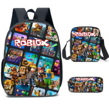 (Style K)3 stuks Roblox Schooltas Lunchbox Pennenzakset Rugzak Kinderen Onderwijs Geschenk