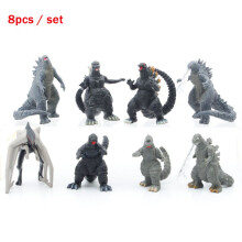 8er Set Godzilla Kong Kim Battle Dinosaurs PVC Action Figur Sammlung Kinderspielzeug