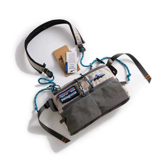 (Gray)Borsa Patagonia con cerniera unica tracolla viaggio tracolla messenger borsa resistente