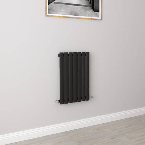 AICA (Single 600x413mm, Black) Designer Oval Column Radiator Central Heating