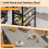 Bar Table Set with 3 Storage Shelves and Padded Cushion Stools Brown 2