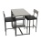 Bar Table Set with 3 Storage Shelves and Padded Cushion Stools Brown 8