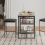 Bar Table Set with 3 Storage Shelves and Padded Cushion Stools Brown 5