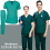 SMALL Green Medical Scrubs Set - 2pc Uniform Suit 2