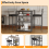 Bar Table Set with 3 Storage Shelves and Padded Cushion Stools Brown 7