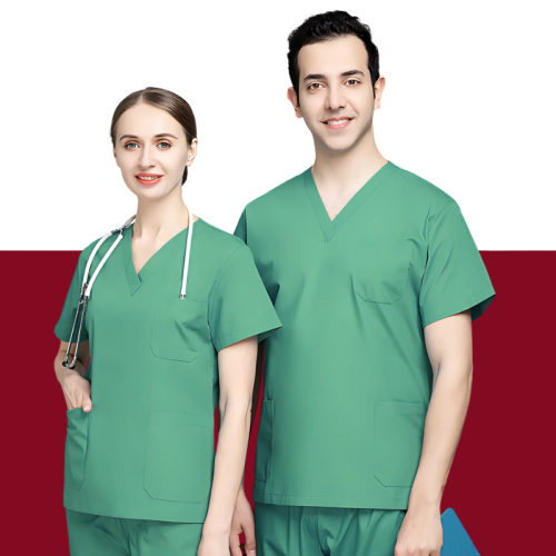 SMALL Green Medical Scrubs Set - 2pc Uniform Suit