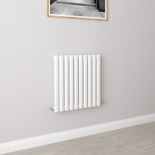 (Single 600x590mm, White) Designer Oval Column Radiator Central Heating