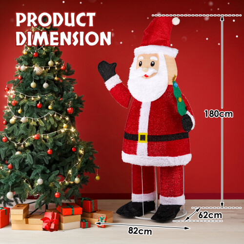 6FT Lighted Santa Christmas Decorations,Pre-lit Pull Up Santa Ornament 1