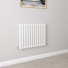 (Single 600x767mm, White) Designer Oval Column Radiator Central Heating